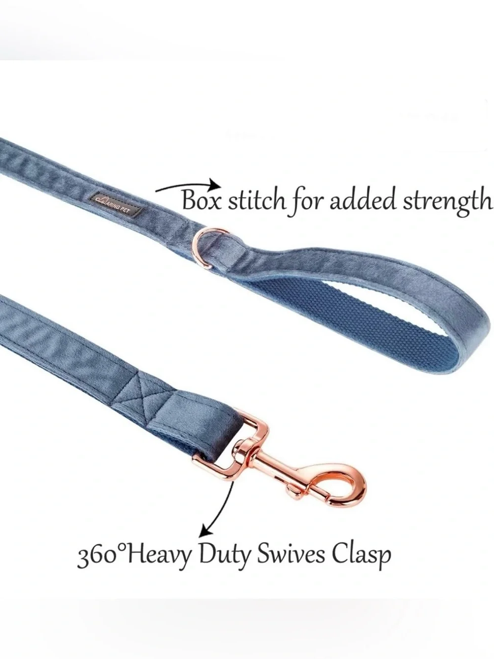 ARING PET Dog Leash, Velvet Dog Leashes Matching Dog Collars, Handmade Strong Bl